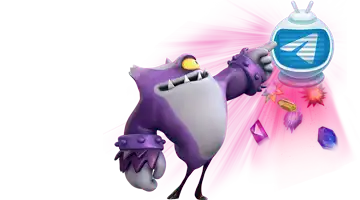 Изображение с маскотом Gama интернет-казино, указывающим на иконку Telegram, окруженную драгоценными камнями, представляющее эксклюзивные предложения, доступные через платформу Telegram.